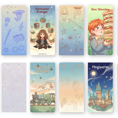 Wizard World Magnetic Bookmark Set of 6 – Harry, Hermione, Ron & Hogwarts | Premium Page Clips