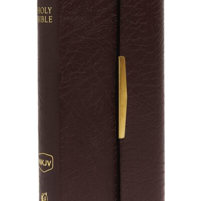 Nkjv, Checkbook Bible, Compact, Bonded Leather, Burgundy, Wa