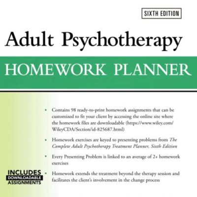 ADULT PSYCHOTHERAPY HOMEWORK PLANNER, 6TH EDITION