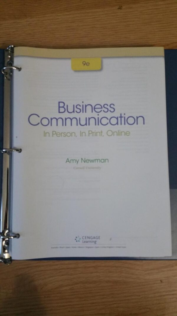 BUSINESS COMM IN PERSON IN PRINT