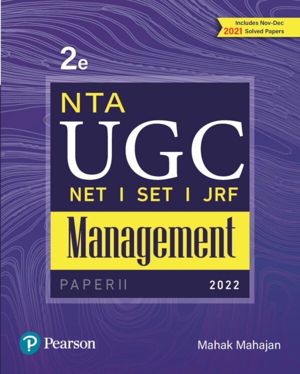 NTA UGC(NET/SET/JRF) PAPER 2- MANAGEMENT | 2022 | 2022 Question Paper & Answer Keys | 500+ previous year's questions & answer key|Mock Tests - Pearson