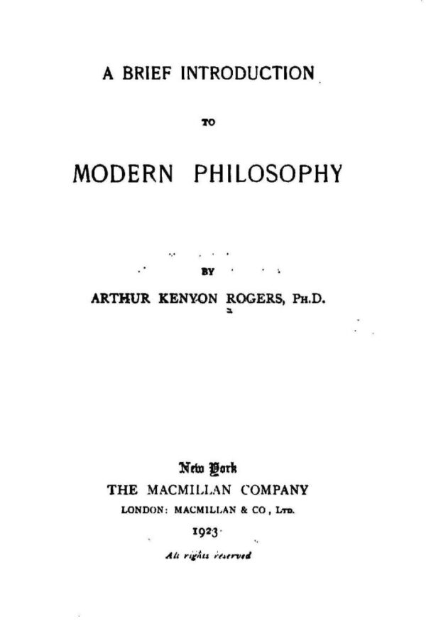 A Brief Introduction to Modern Philosophy