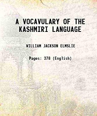 A VOCAVULARY OF THE KASHMIRI LANGUAGE 1872 [Hardcover]