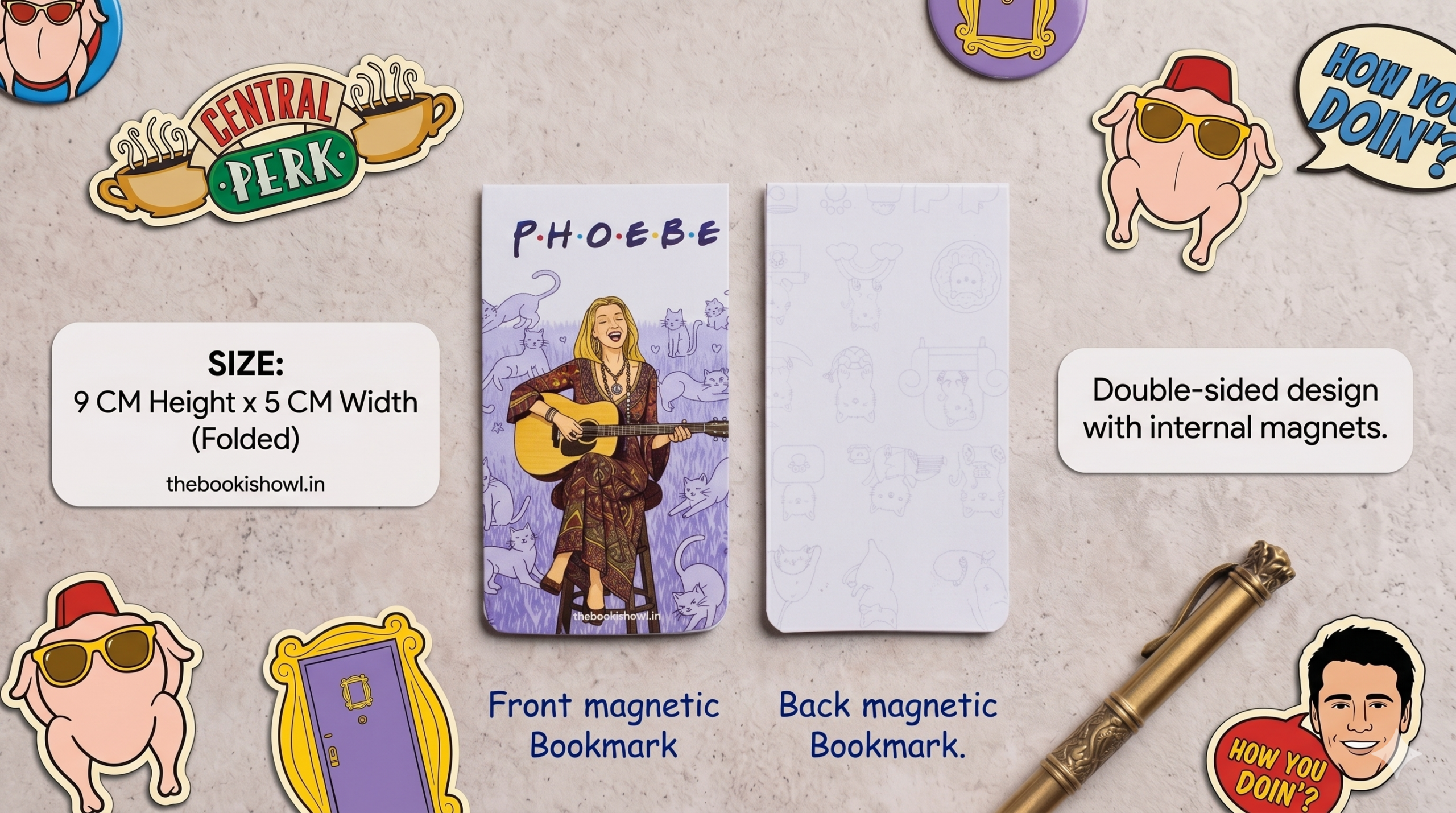 Friends-Inspired Magnetic Bookmark Set of 6 | Rachel, Monica, Joey & More - Image 3