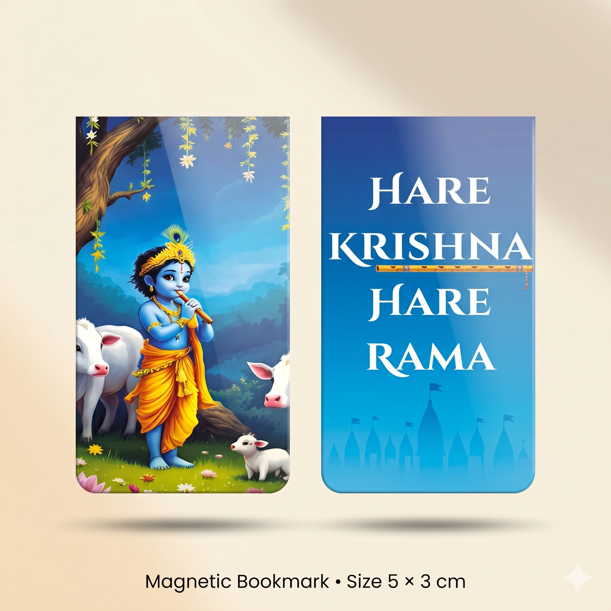 Divine Magnetic Bookmark Set of 6 – Krishna, Shiva, Hanuman | Premium Folded Magnetic Clips - Image 7