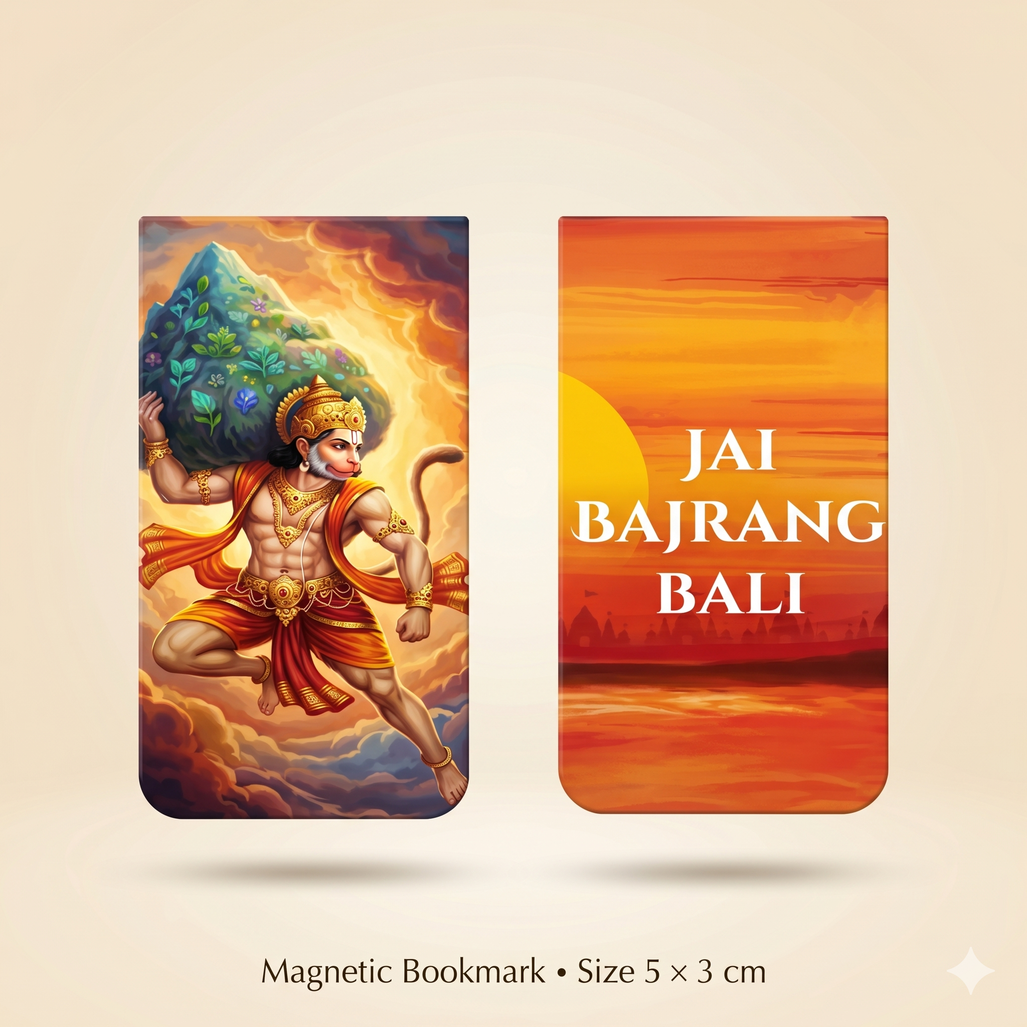 Divine Magnetic Bookmark Set of 6 – Krishna, Shiva, Hanuman | Premium Folded Magnetic Clips - Image 2