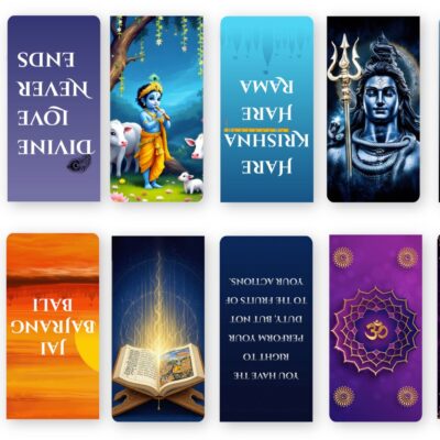 Divine Magnetic Bookmark Set of 6 – Krishna, Shiva, Hanuman | Premium Folded Magnetic Clips