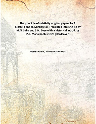 The principle of relativity 1920 [Hardcover]