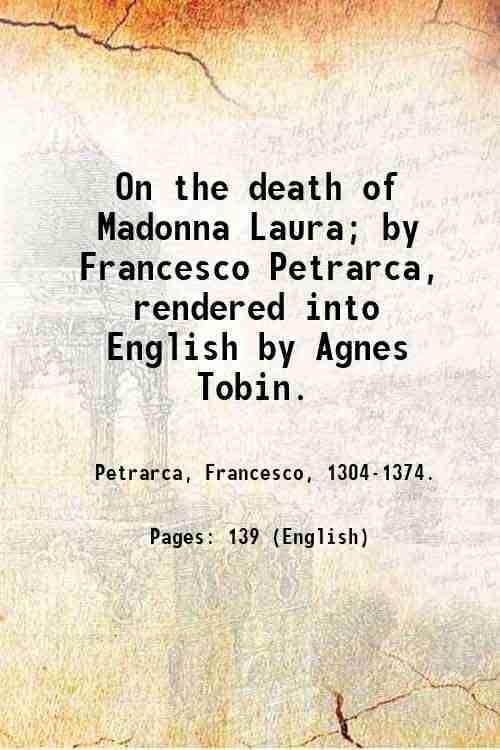 On the death of Madonna Laura [Hardcover]