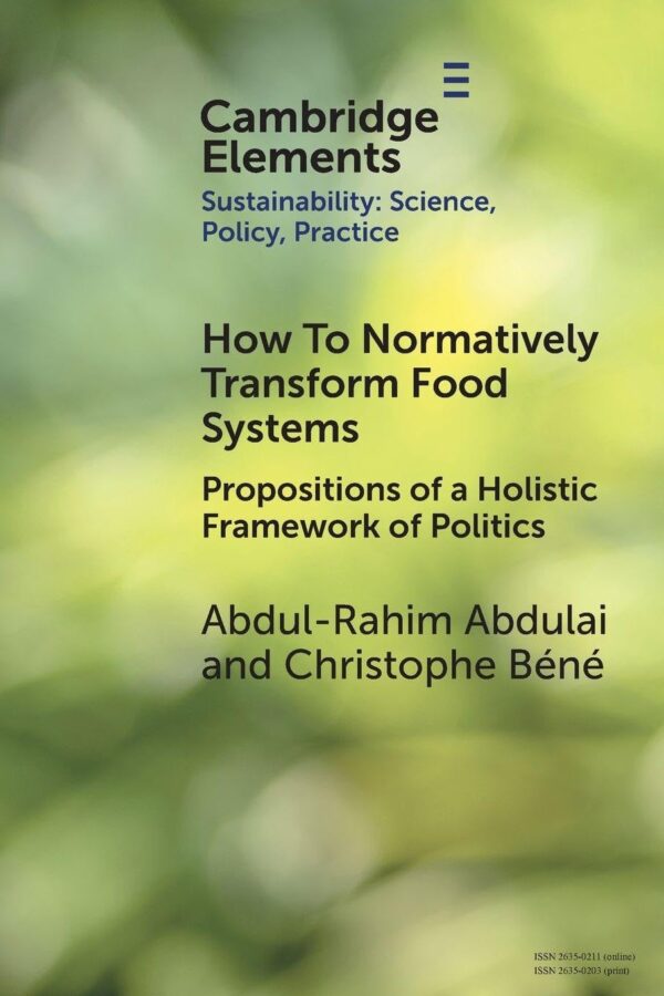 How To Normatively Transform Food Systems: Propositions of a Holistic Framework of Politics (Elements of Sustainability: Science, Policy, Practice)