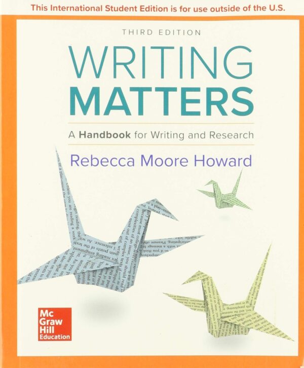 WRITING MATTERS : A HANDBOOK FOR WRITING AND RE ESEARCH